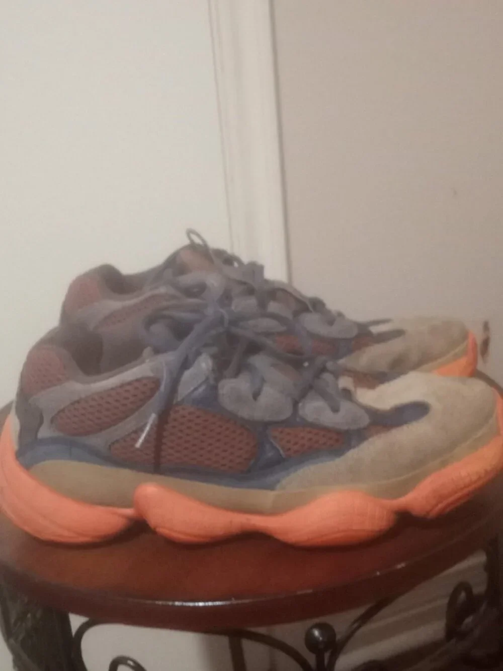 Adidas Yeezy 500 Enflame GZ5541 Mens Size 9 Orange Blue Brown Low Top Sneakers